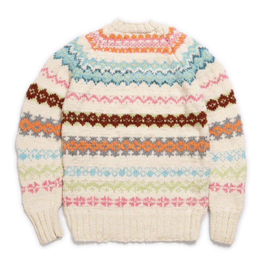 Clothing Chamula Knitwear | Chamula Fair Isle #8 Pullover Sweater Ivory