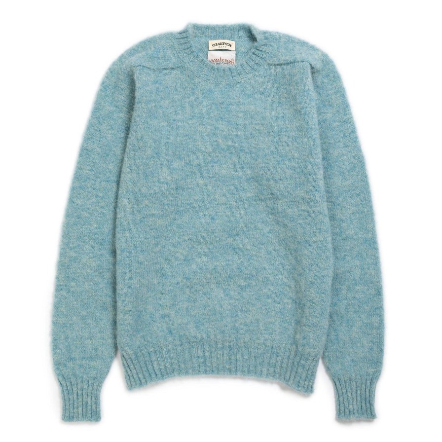 Clothing Jamieson's Of Shetland Knitwear | Jamieson'S For Clutch Cafe Brushed Shetland Sweater Surf