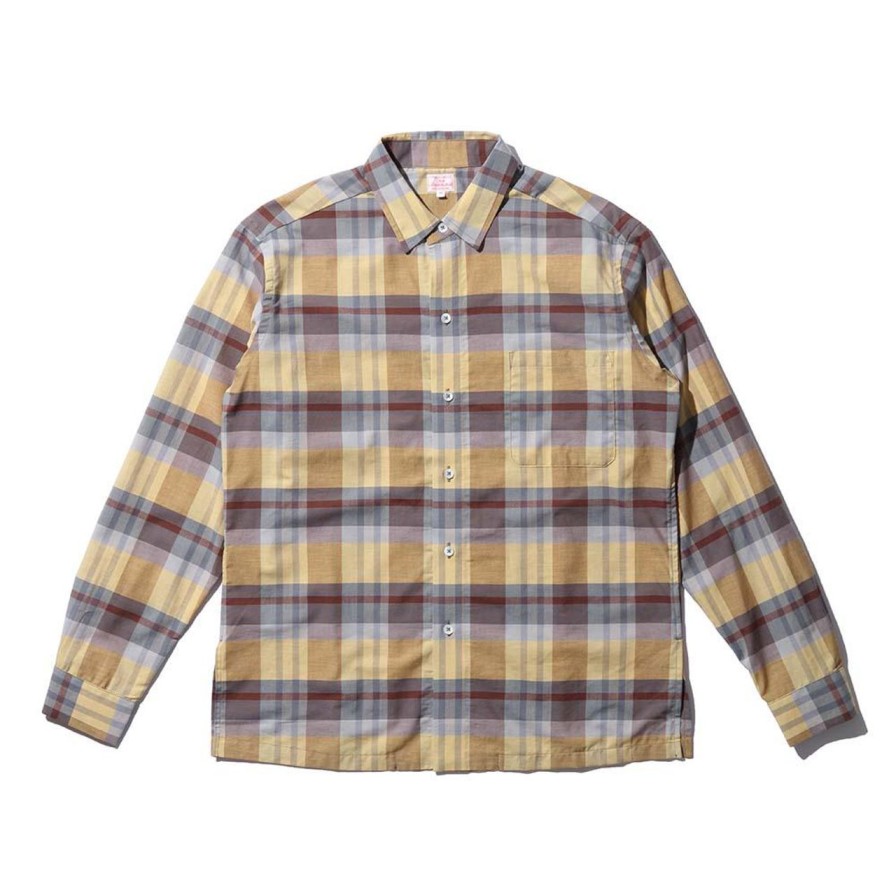 Clothing Anatomica Shirts | Der Sammler Kamp Collar Shirt Cotton/Silk Check Yellow