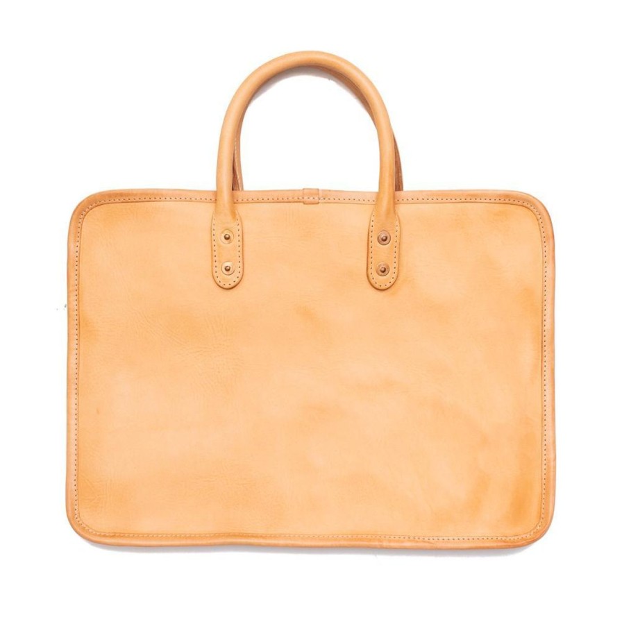 Accessories Vasco Vasco | Vasco Leather Document Briefcase Natural