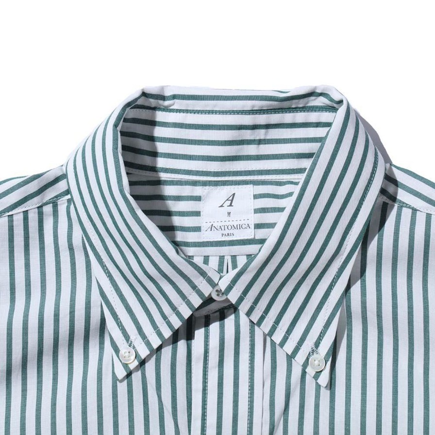 Clothing Anatomica Shirts | Anatomica Bd Shirt Bb Candy Stripe D. Green