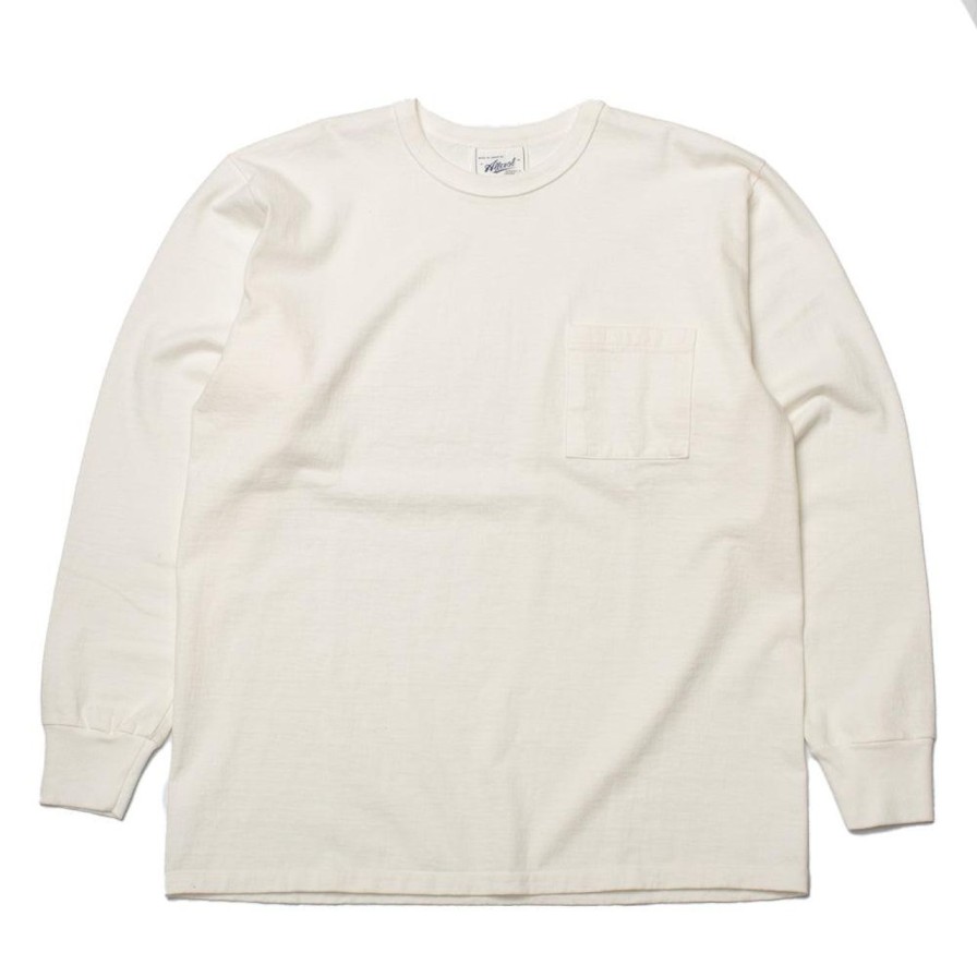 Clothing Allevol T-Shirts & Undershirts | Allevol Heavy Duty Crew Neck Square Pocket L/S T-Shirt White