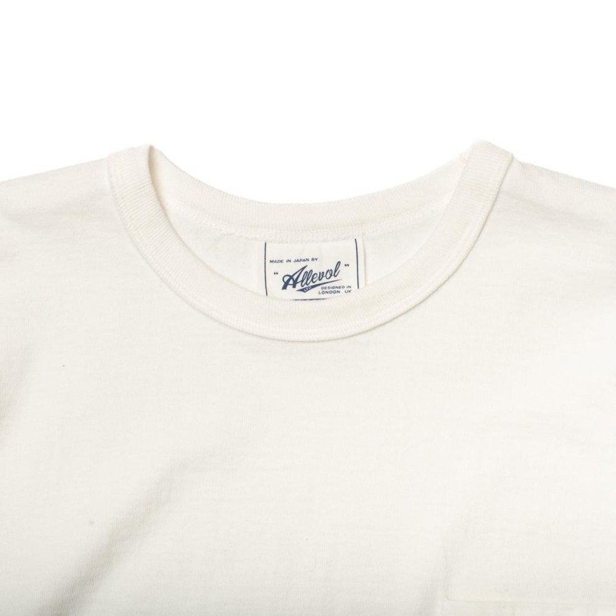 Clothing Allevol T-Shirts & Undershirts | Allevol Heavy Duty Crew Neck Square Pocket L/S T-Shirt White