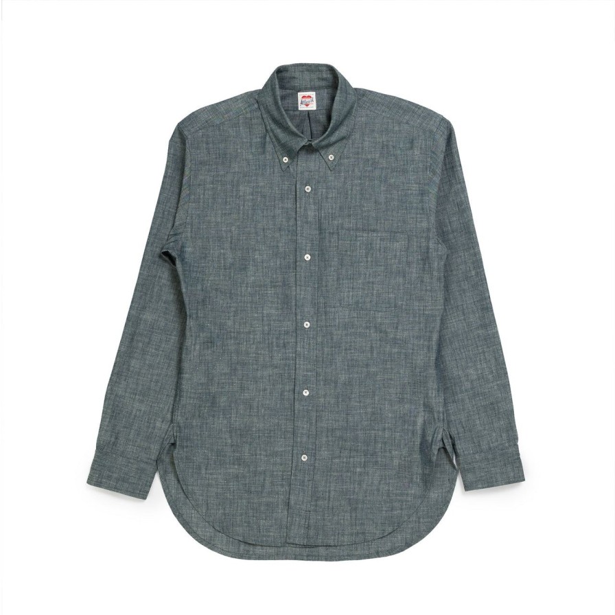 Clothing Allevol Shirts | Allevol Chambray Work Shirt Blue