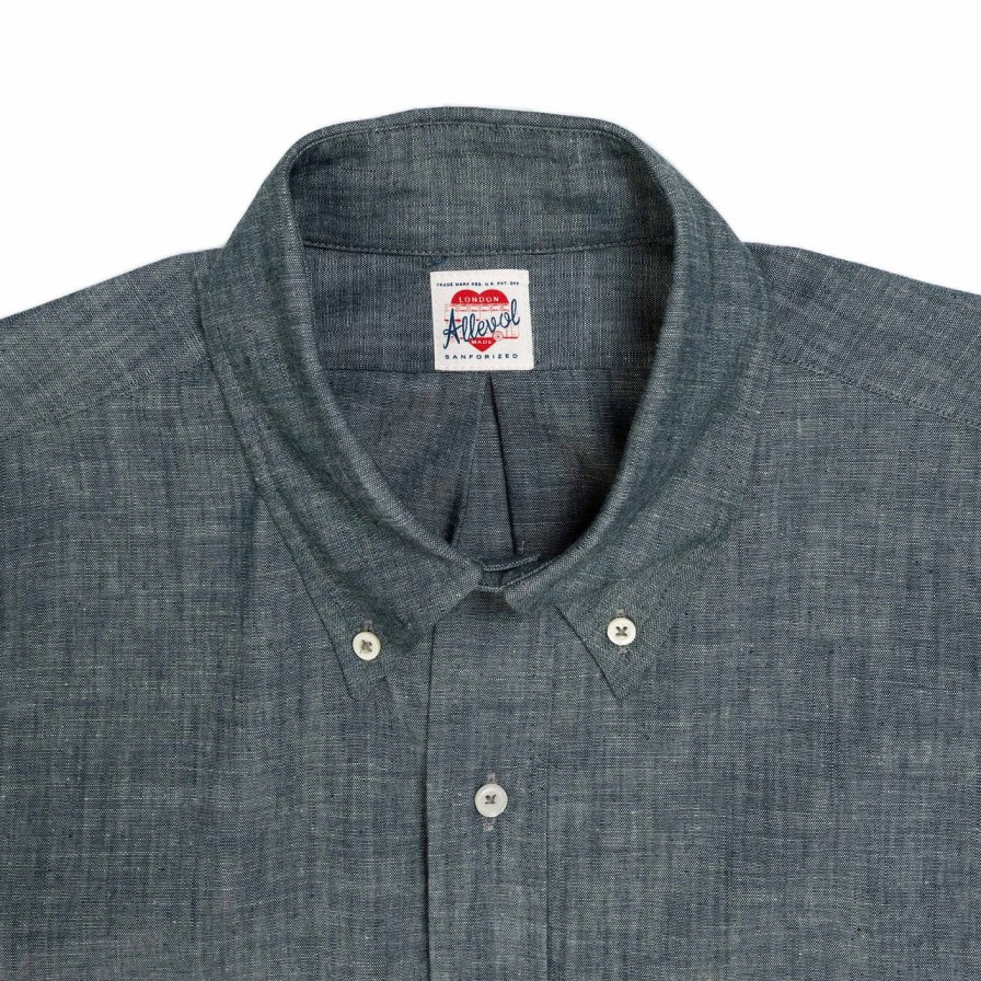 Clothing Allevol Shirts | Allevol Chambray Work Shirt Blue