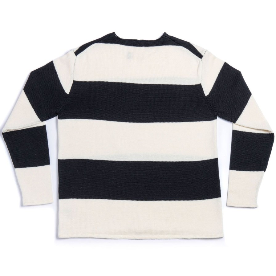 Clothing Heimat Knitwear | Heimat Harbour Rugby Schwarz / Seashell