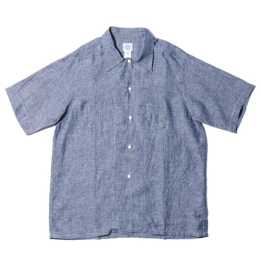 Clothing Post Overalls Shirts | Post Overalls Neutra 4 Linen Breeze S/S Shirt Chambray