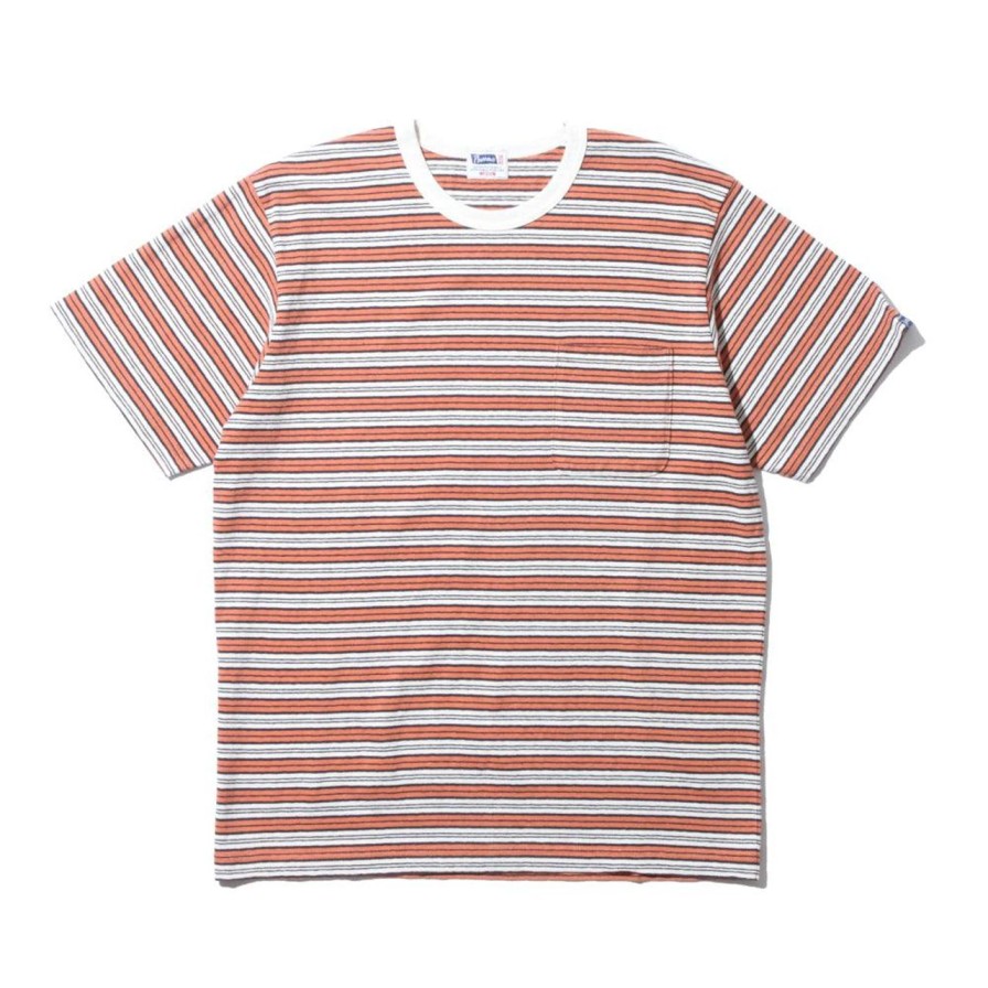 Clothing Pherrow's T-Shirts & Undershirts | Pherrow'S 23S-Pbpt Stripe T-Shirt Orange