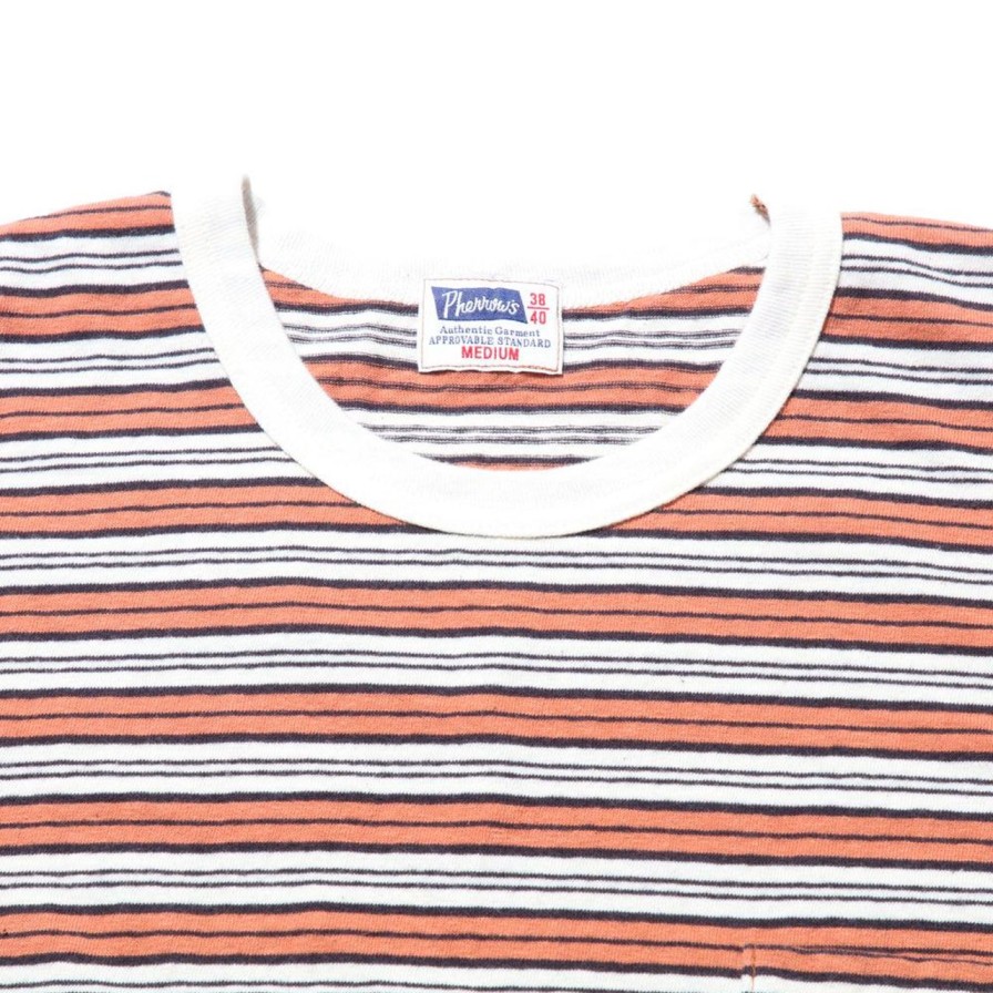 Clothing Pherrow's T-Shirts & Undershirts | Pherrow'S 23S-Pbpt Stripe T-Shirt Orange