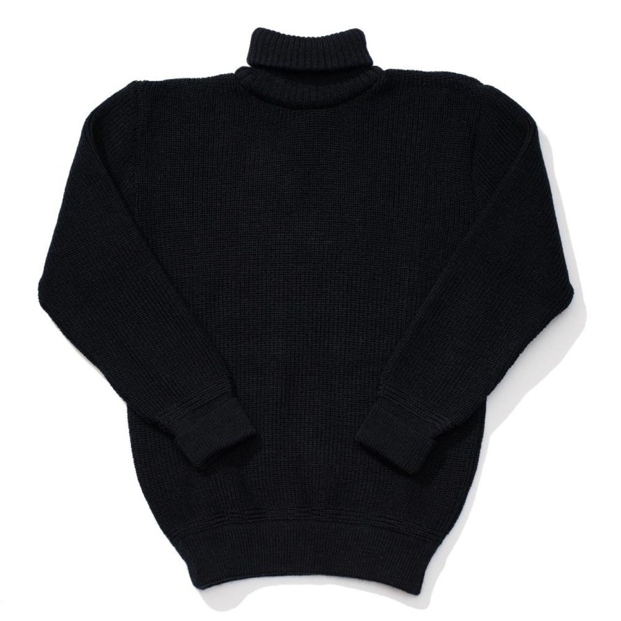 Clothing Heimat Knitwear | Heimat U-Boat Roll Neck Ink