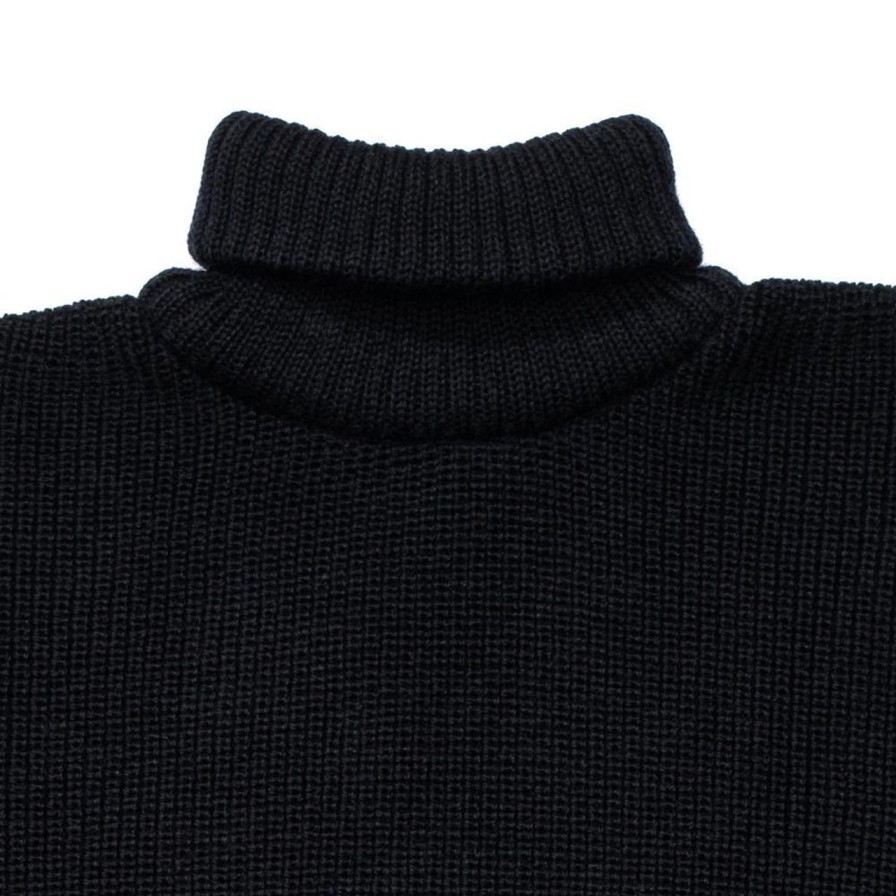 Clothing Heimat Knitwear | Heimat U-Boat Roll Neck Ink