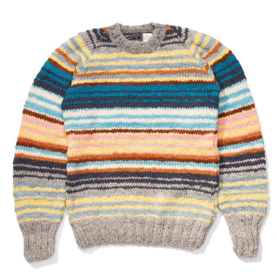 Clothing Chamula Knitwear | Chamula Multi Stripe Pullover Knit Pearl Grey