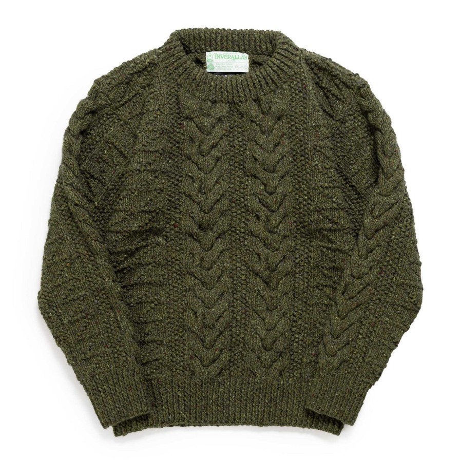 Clothing Allevol X Inverallan Knitwear | Allevol X Inverallan 1G Pegasus Crew Neck Sweater Mohair Tweed Oak