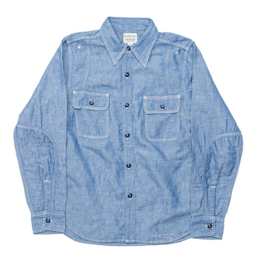 Clothing Pherrow's Shirts | Pherrow'S 770Ws Chambray Shirt Blue