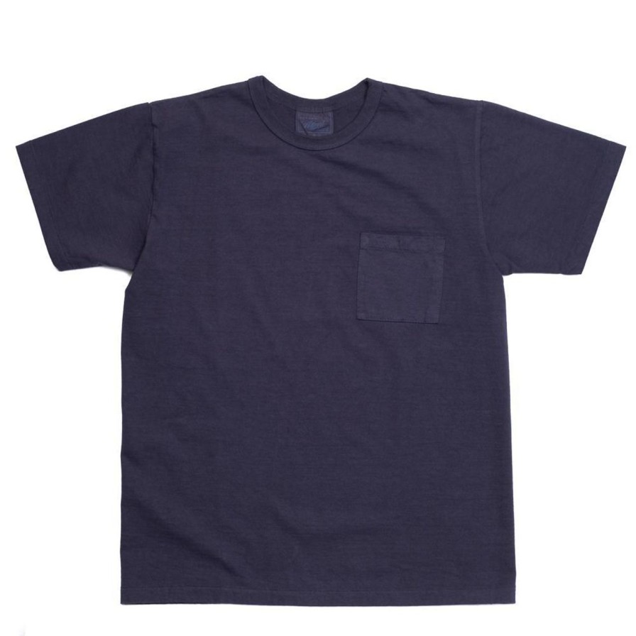 Clothing Allevol T-Shirts & Undershirts | Allevol Heavy Duty Crew Neck Square Pocket T-Shirt Navy