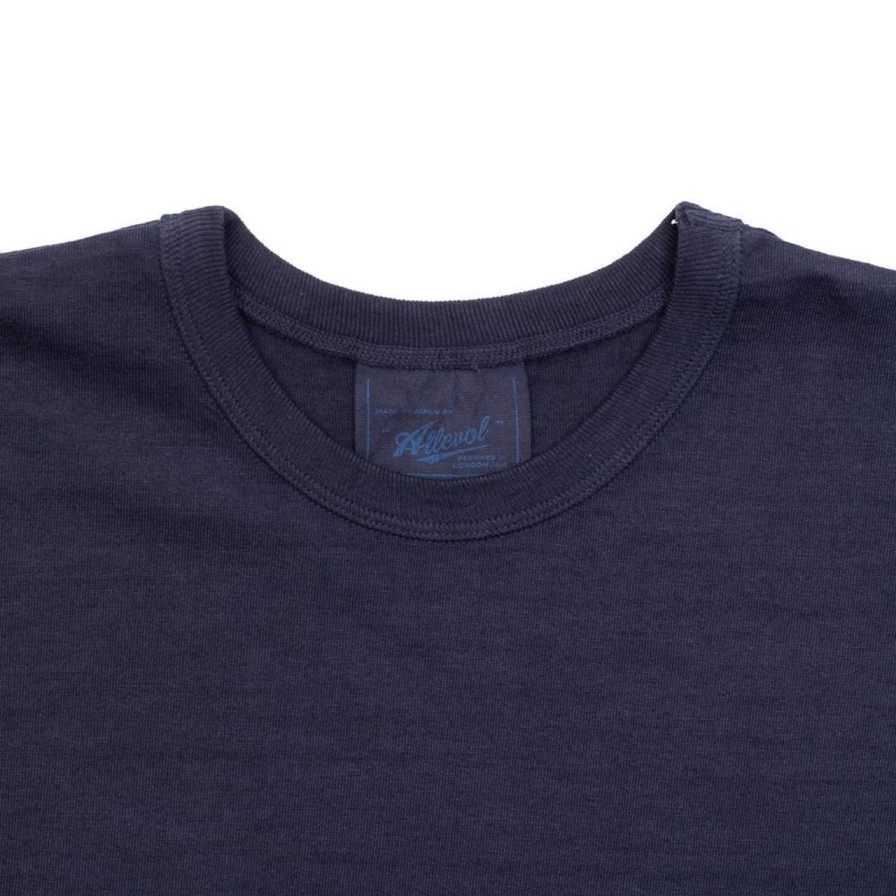 Clothing Allevol T-Shirts & Undershirts | Allevol Heavy Duty Crew Neck Square Pocket T-Shirt Navy