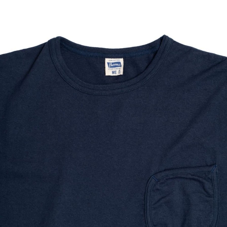 Clothing Pherrow's T-Shirts & Undershirts | Pherrow'S S/S Pocket T-Shirt Navy