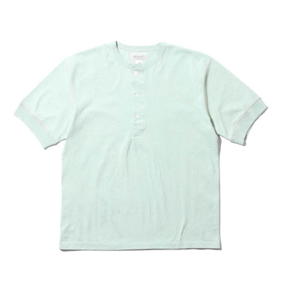 Clothing Pherrow's T-Shirts & Undershirts | Pherrow'S 23S-100Wc Henley Mint Green