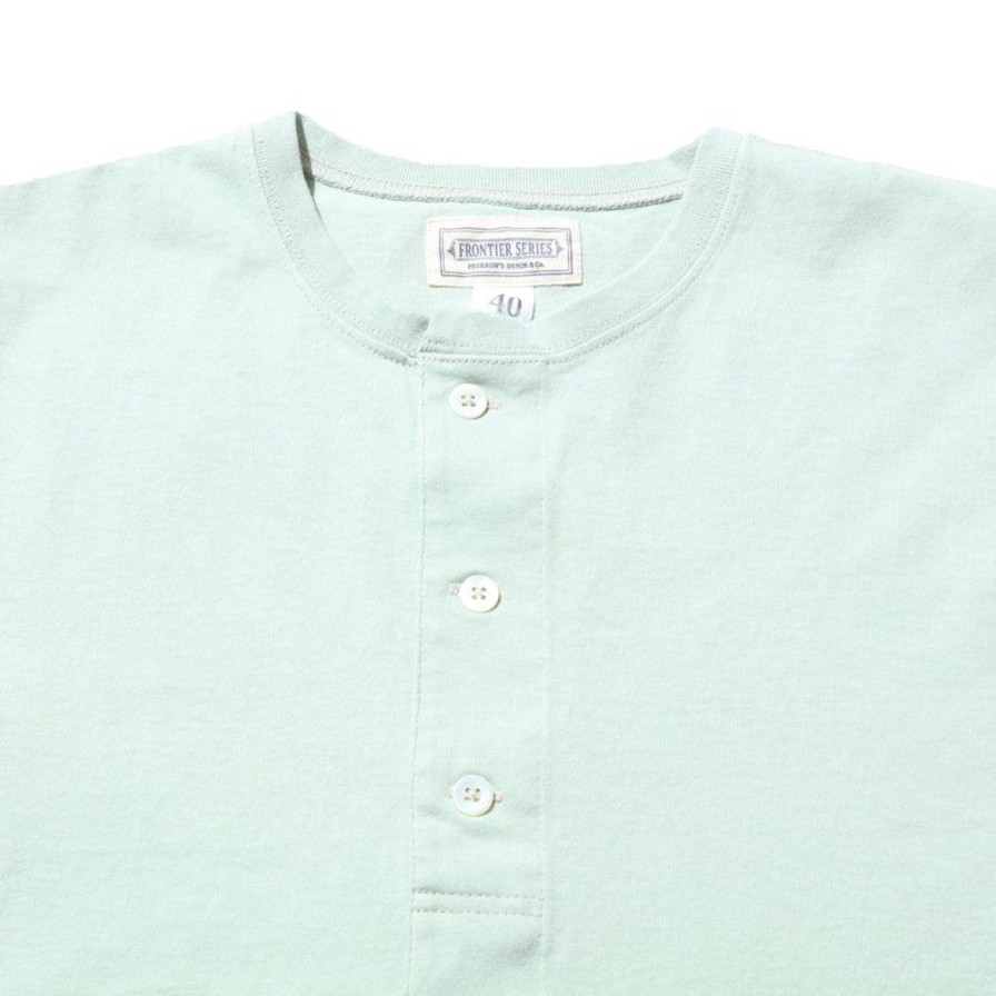 Clothing Pherrow's T-Shirts & Undershirts | Pherrow'S 23S-100Wc Henley Mint Green