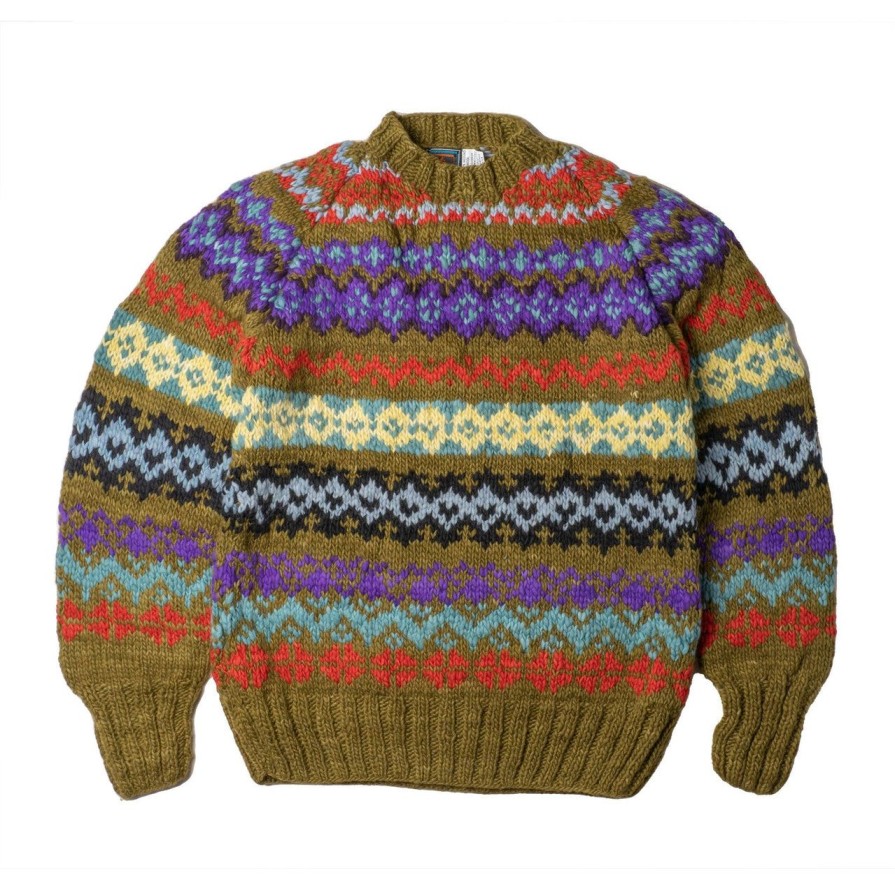 Clothing Chamula Knitwear | Chamula Fair Isle #8 Pullover Dark Alfalfa