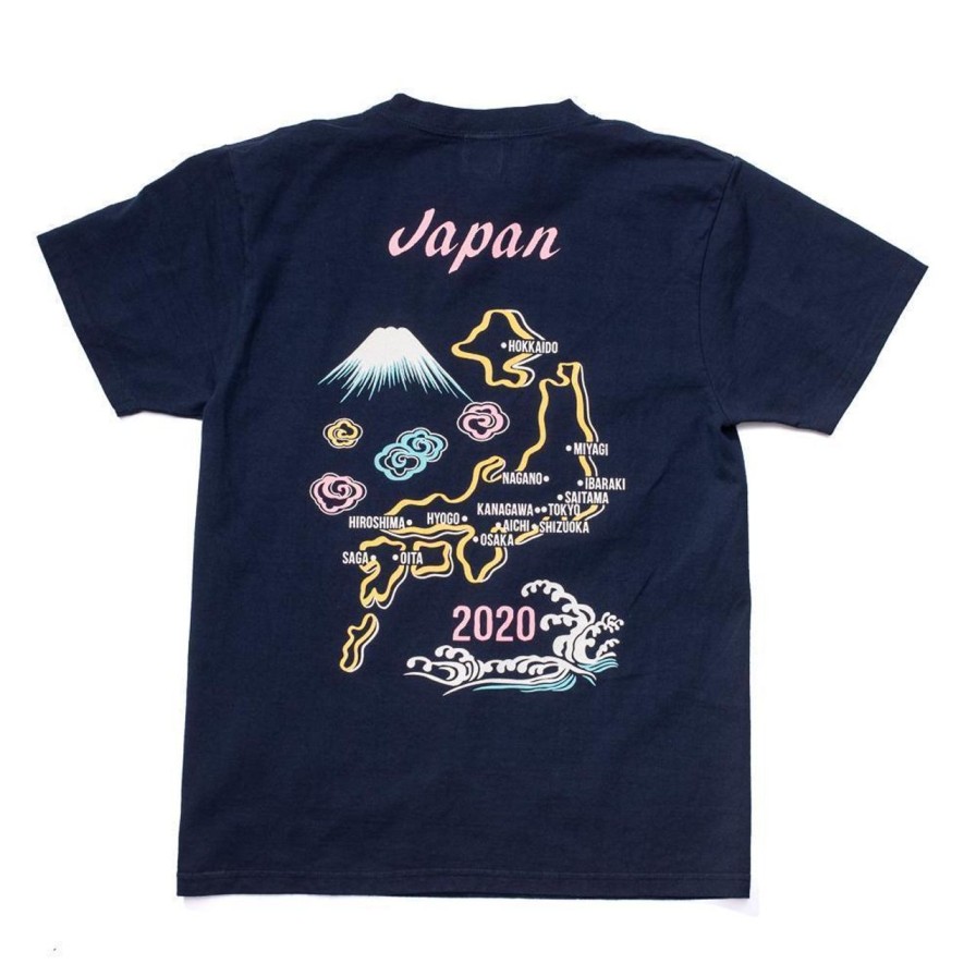 Clothing Pherrow's T-Shirts & Undershirts | Pherrow'S 20S-Pt9 Japan 2020 T-Shirt Navy