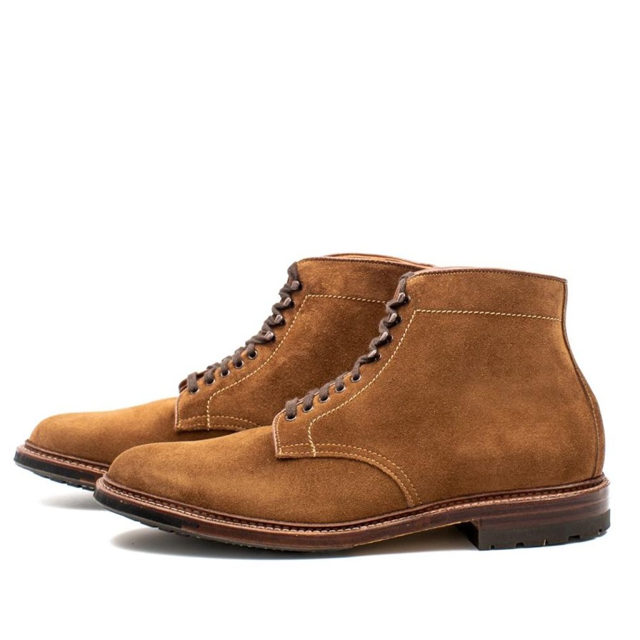 Clothing Alden Footwear Chevron Right Icon | Alden Plain Toe Boot Snuff Calf Suede 4511Hc