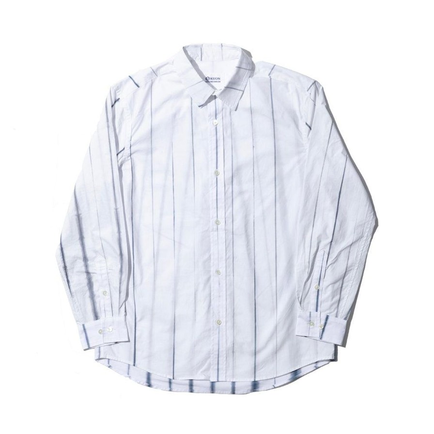 Clothing Kuon Shirts | Kuon Arimatsu Shibori Regular Collar Shirt White