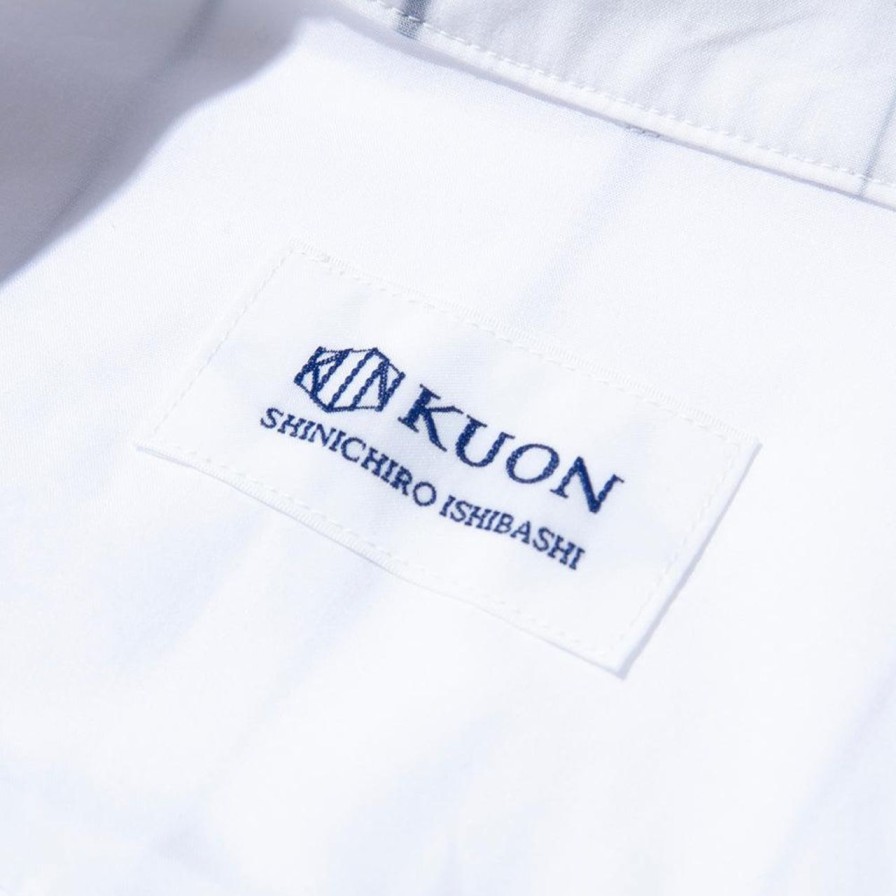 Clothing Kuon Shirts | Kuon Arimatsu Shibori Regular Collar Shirt White