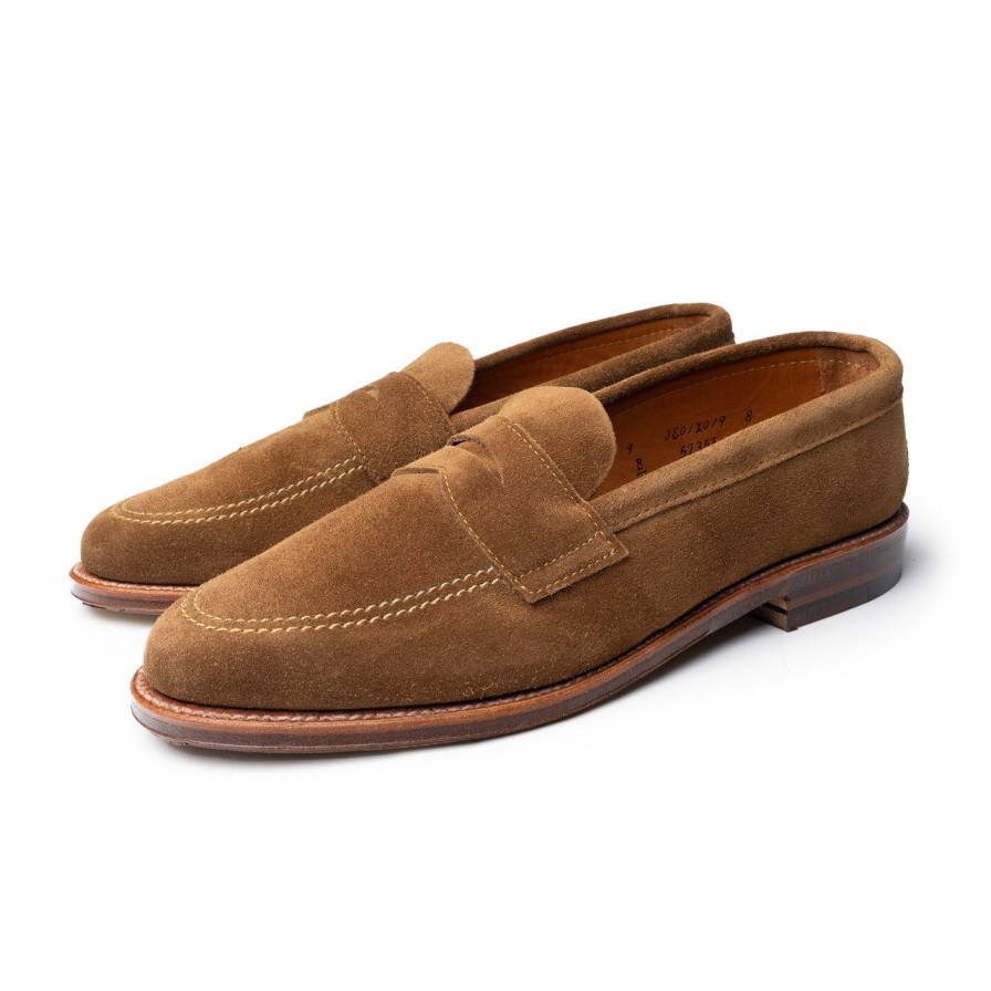 Clothing Alden Footwear Chevron Right Icon | Alden Unlined Penny Loafer Snuff Suede 5735F