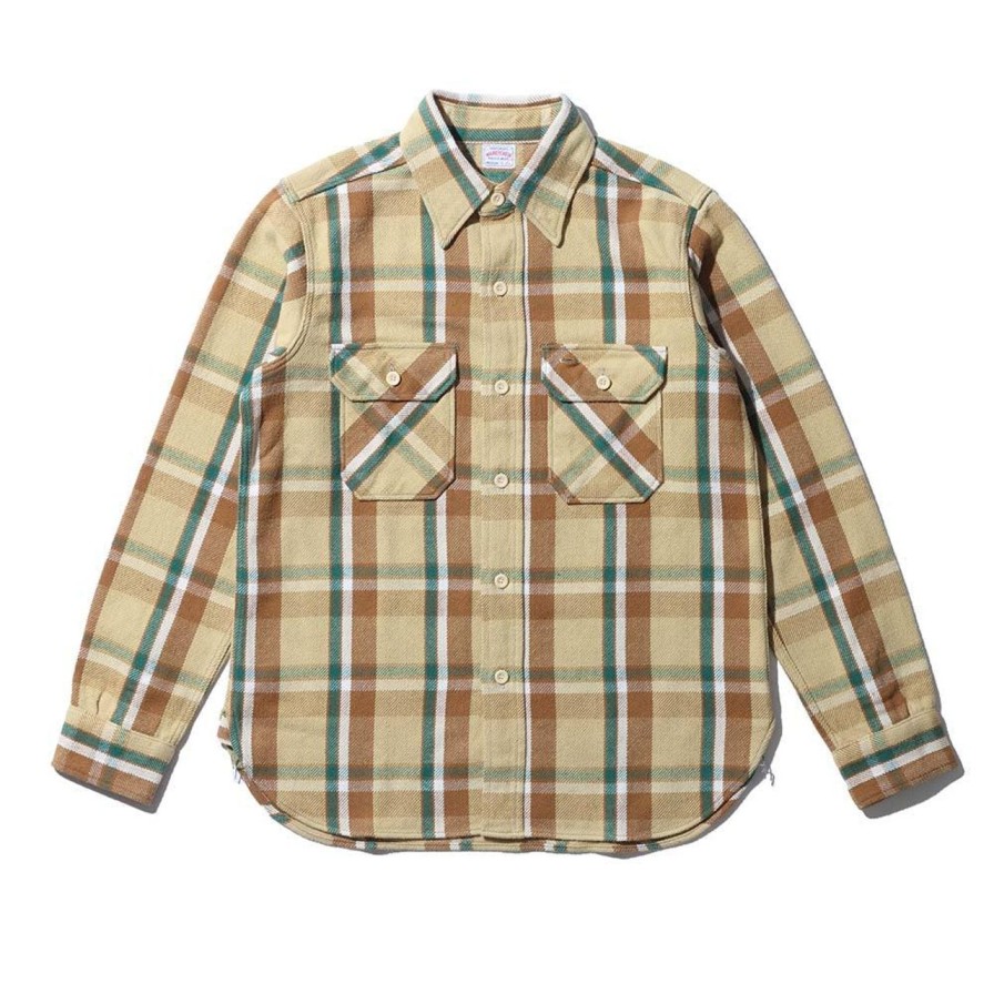 Clothing Warehouse & Co Shirts | Warehouse & Co Lot. 3104F Flannel Shirt Beige