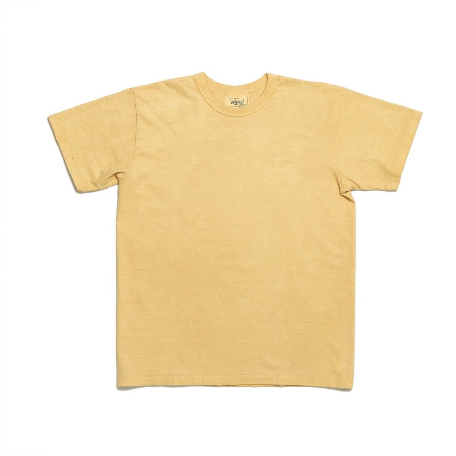 Clothing Allevol T-Shirts & Undershirts | Allevol Heavy Duty Crew Neck T-Shirt Hand Dyed Yellow