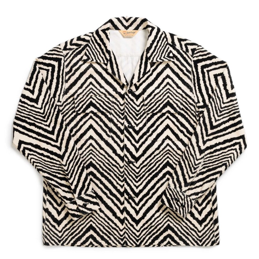 Clothing Groovin High Shirts | Groovin High 50'S Zebra Corduroy Shirt Ivory