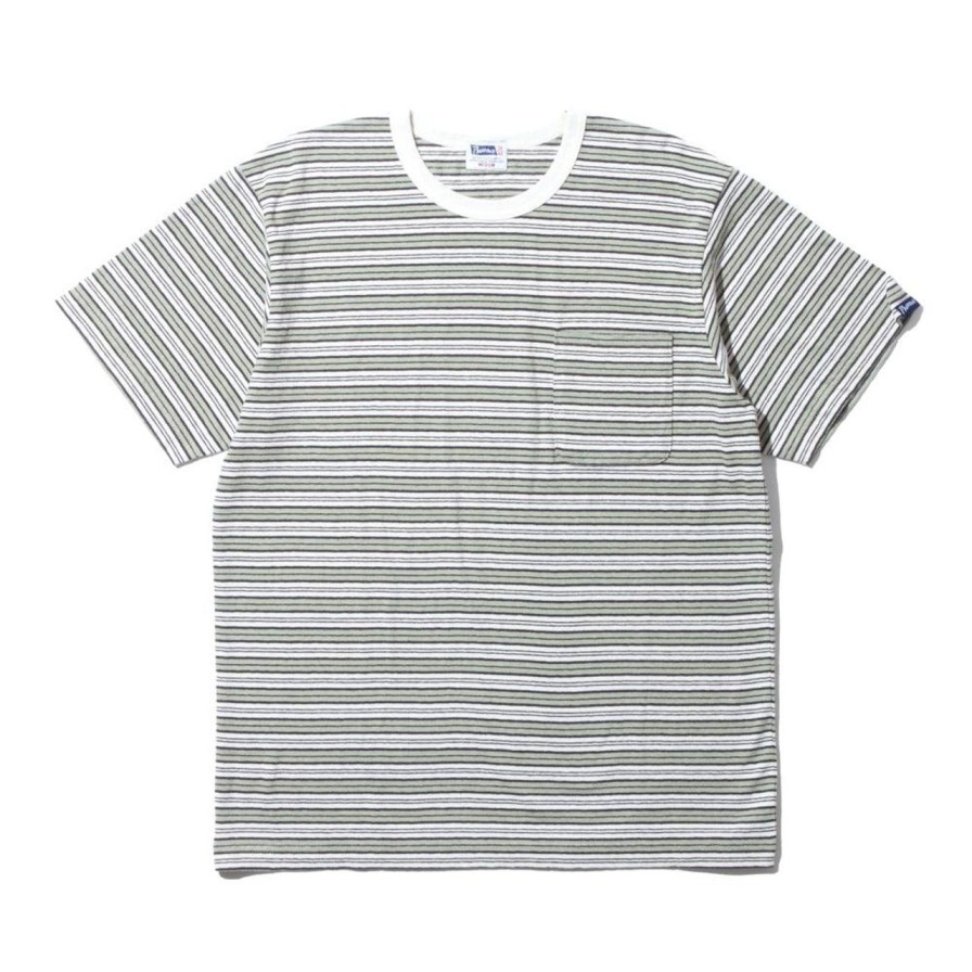 Clothing Pherrow's T-Shirts & Undershirts | Pherrow'S 23S-Pbpt Stripe T-Shirt Green