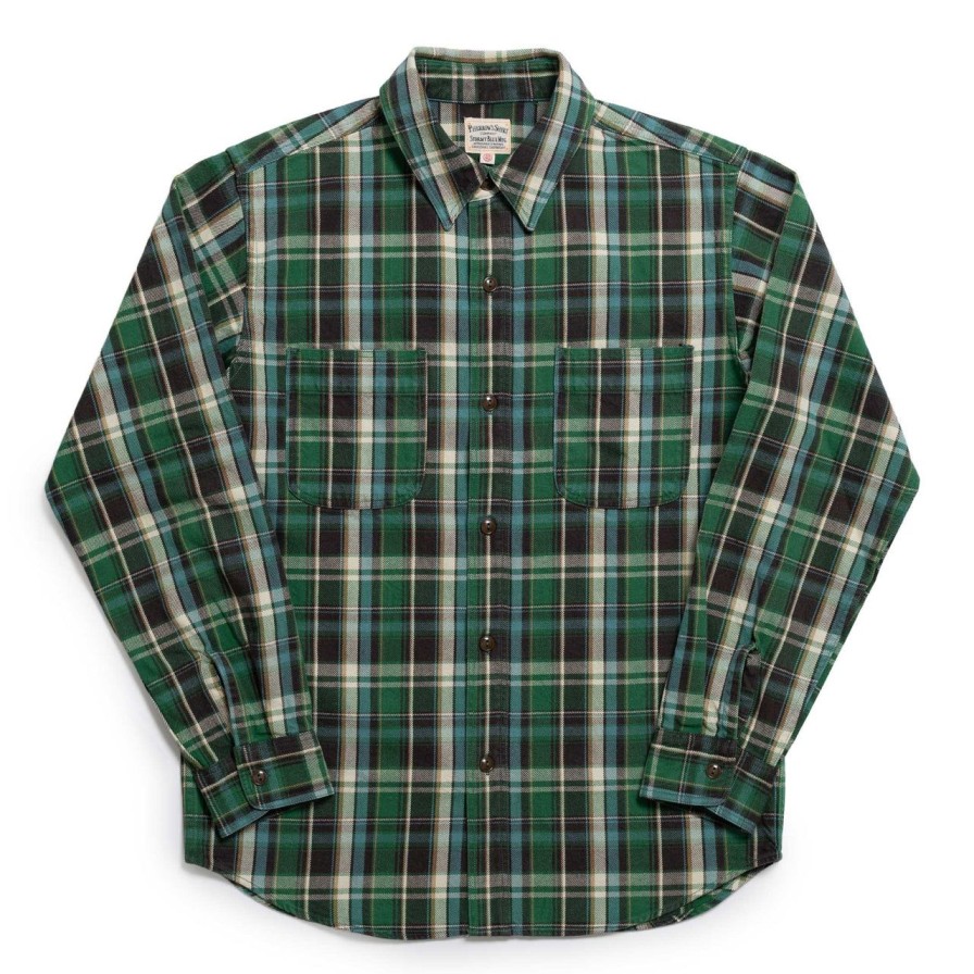 Clothing Pherrow's Shirts | Pherrow'S Cotton Flannel Shirt Green