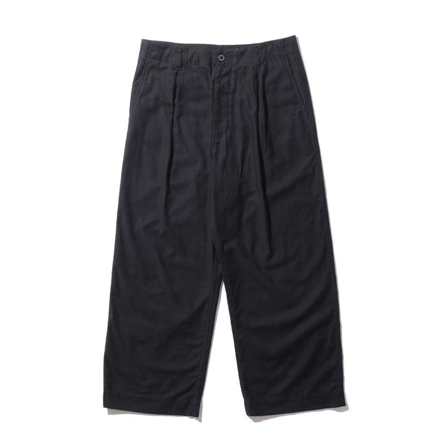 Clothing Kuon Chinos | Kuon Moleskin Wide Trousers Black