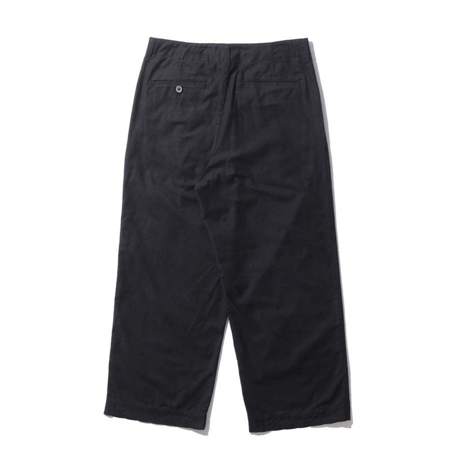 Clothing Kuon Chinos | Kuon Moleskin Wide Trousers Black