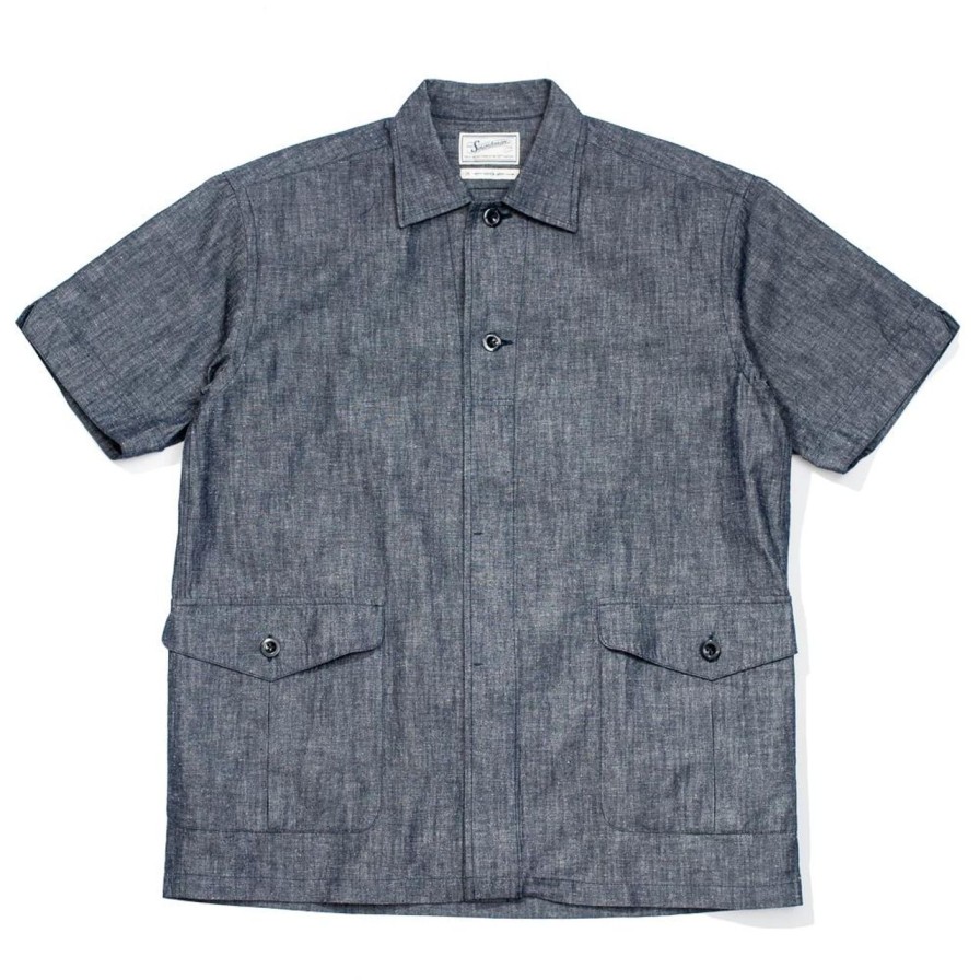 Clothing Soundman Shirts | Soundman 275M-010P Austin S/S Shirt Jacket Navy