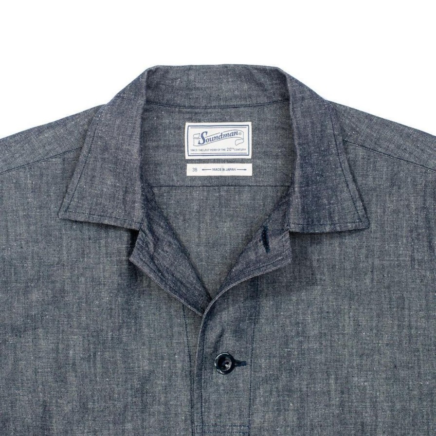 Clothing Soundman Shirts | Soundman 275M-010P Austin S/S Shirt Jacket Navy