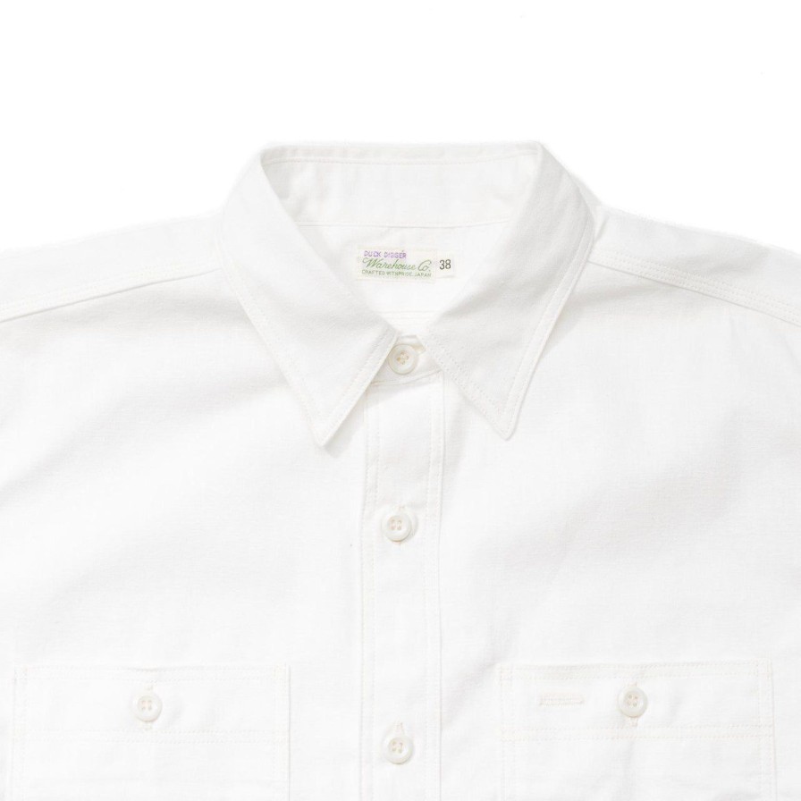 Clothing Warehouse & Co Shirts | Warehouse Duck Digger 3076 Chambray Work Shirt White