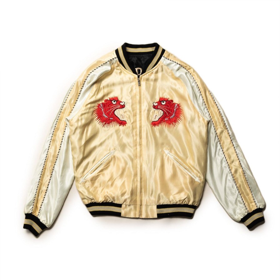 Clothing Tailor Toyo Jackets And Coats | Tailor Toyo Sukajan Red Tiger X Gold Dragon Jacket