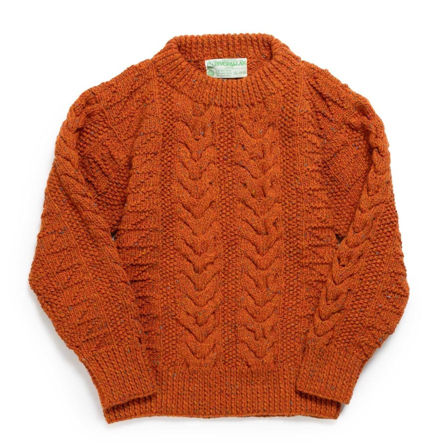 Clothing Allevol X Inverallan Knitwear | Allevol X Inverallan 1G Pegasus Crew Neck Sweater Mohair Tweed Blaze