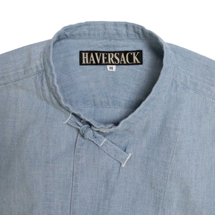 Clothing Haversack Shirts | Haversack China Button Shirt Indigo