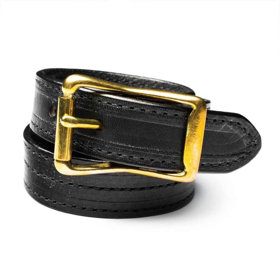 Clothing Yuketen Yuketen | Yuketen 1" Triple Stitch Belt Black W/Black Stitch