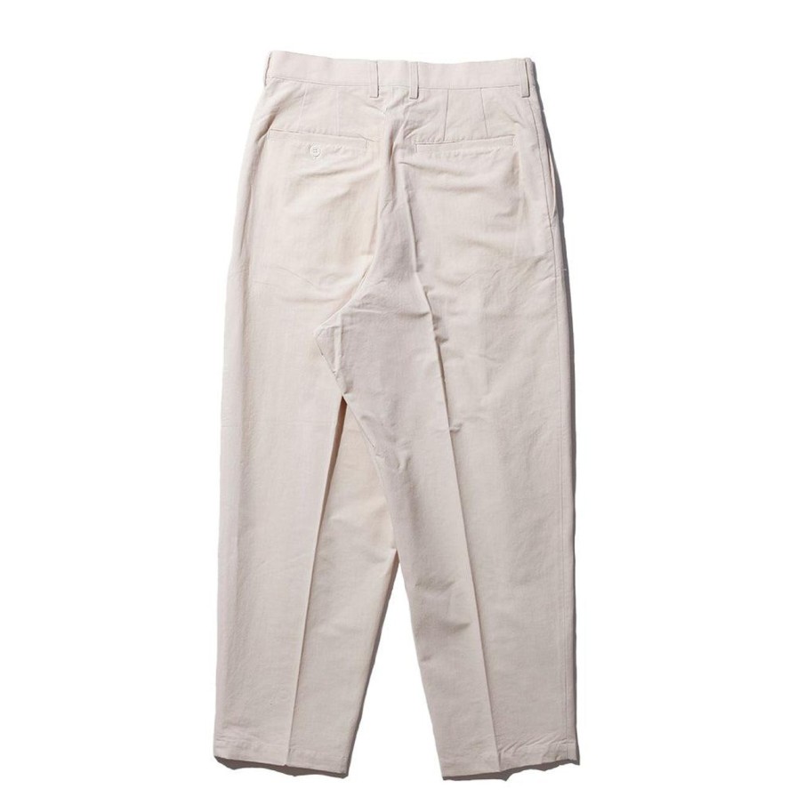 Clothing Kuon Chinos | Kuon Washi/Cotton Pleated Tapered Trousers Ivory