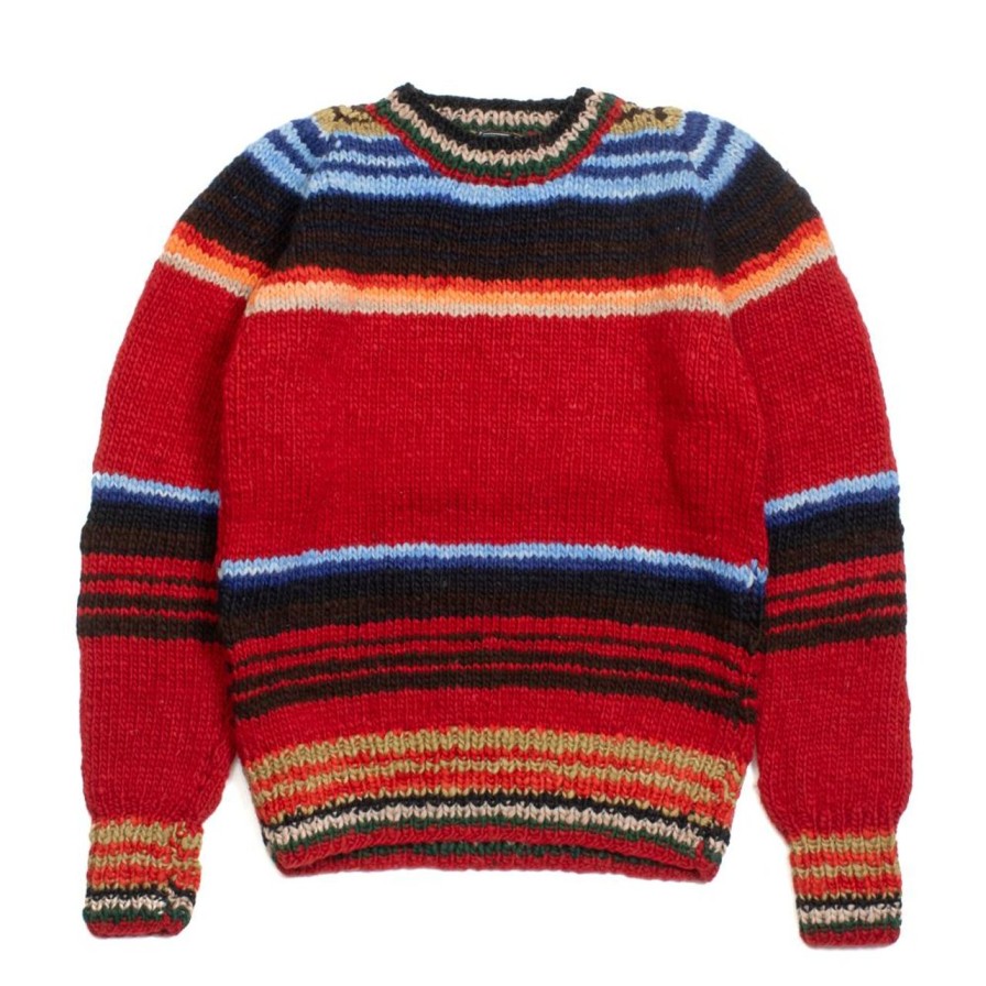 Clothing Chamula Knitwear | Chamula Serape Pullover Sweater Red