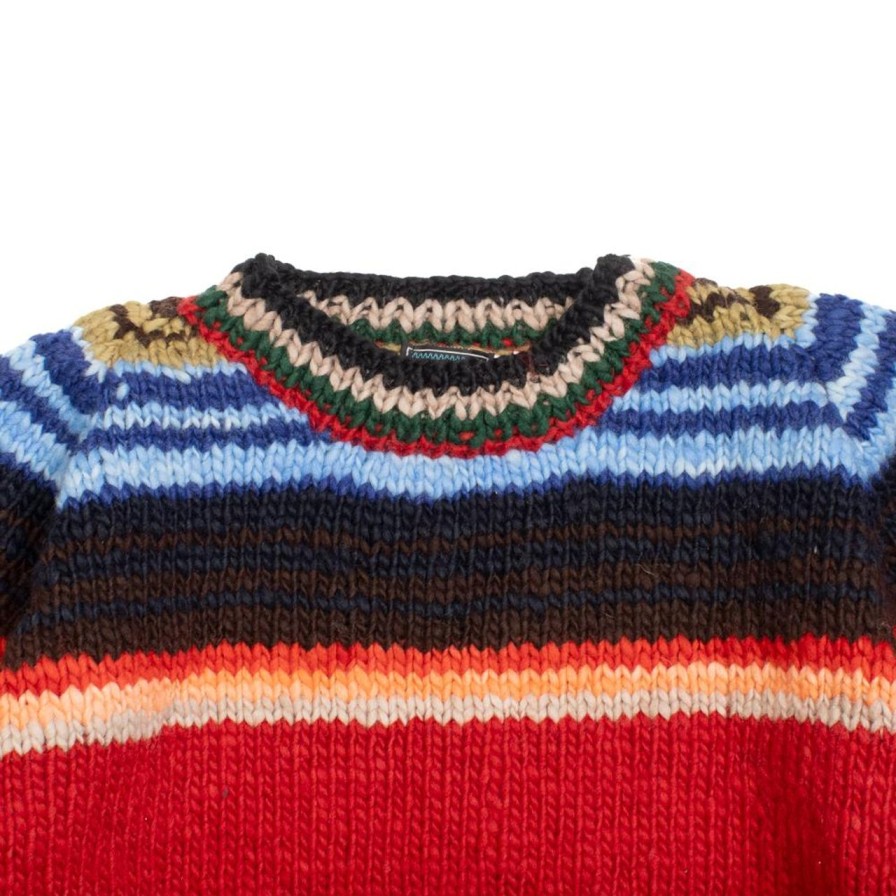 Clothing Chamula Knitwear | Chamula Serape Pullover Sweater Red