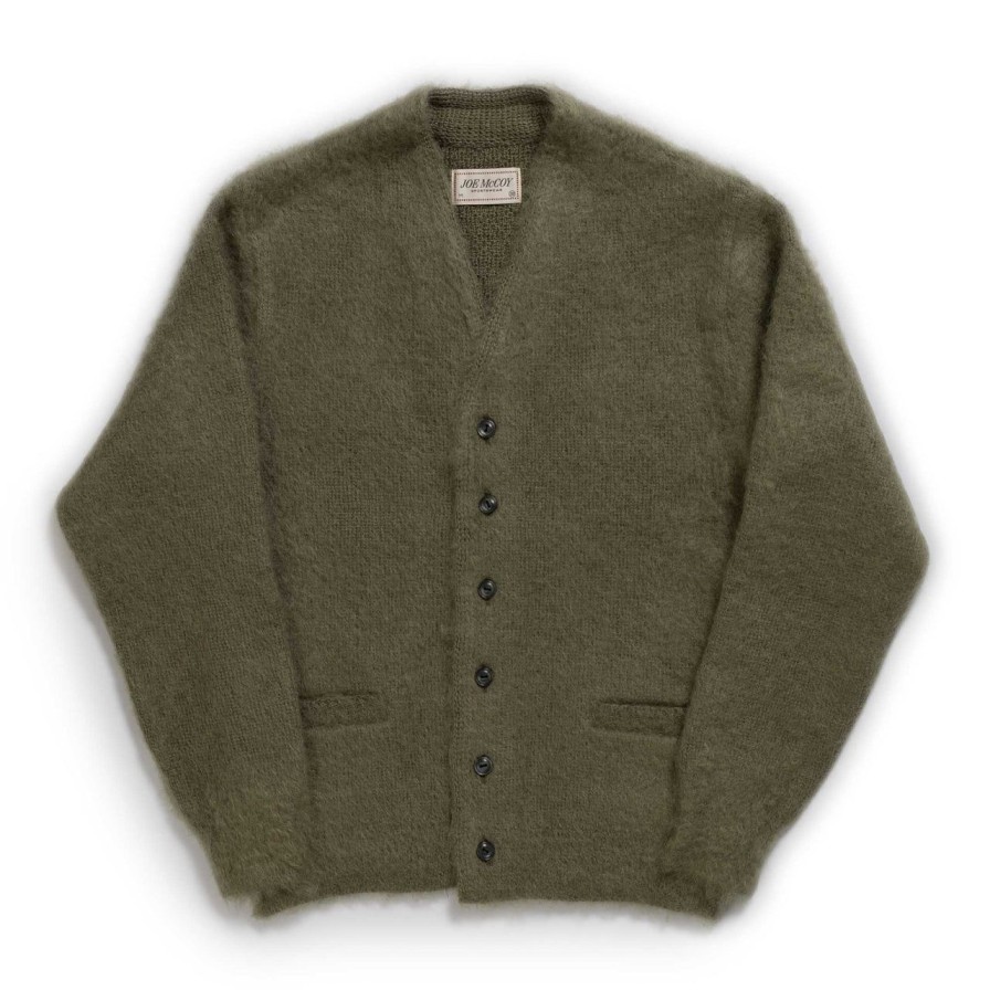 Clothing The Real McCoy's Knitwear | The Real Mccoy'S Joe Mccoy Mohair Cardigan Mint