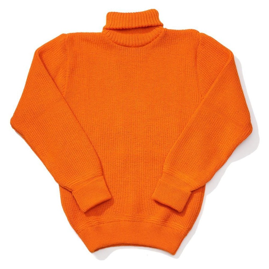 Clothing Heimat Knitwear | Heimat U-Boat Roll Neck Rescue Orange