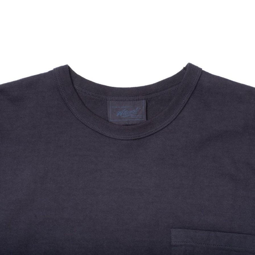 Clothing Allevol T-Shirts & Undershirts | Allevol Heavy Duty Crew Neck Square Pocket L/S T-Shirt Navy