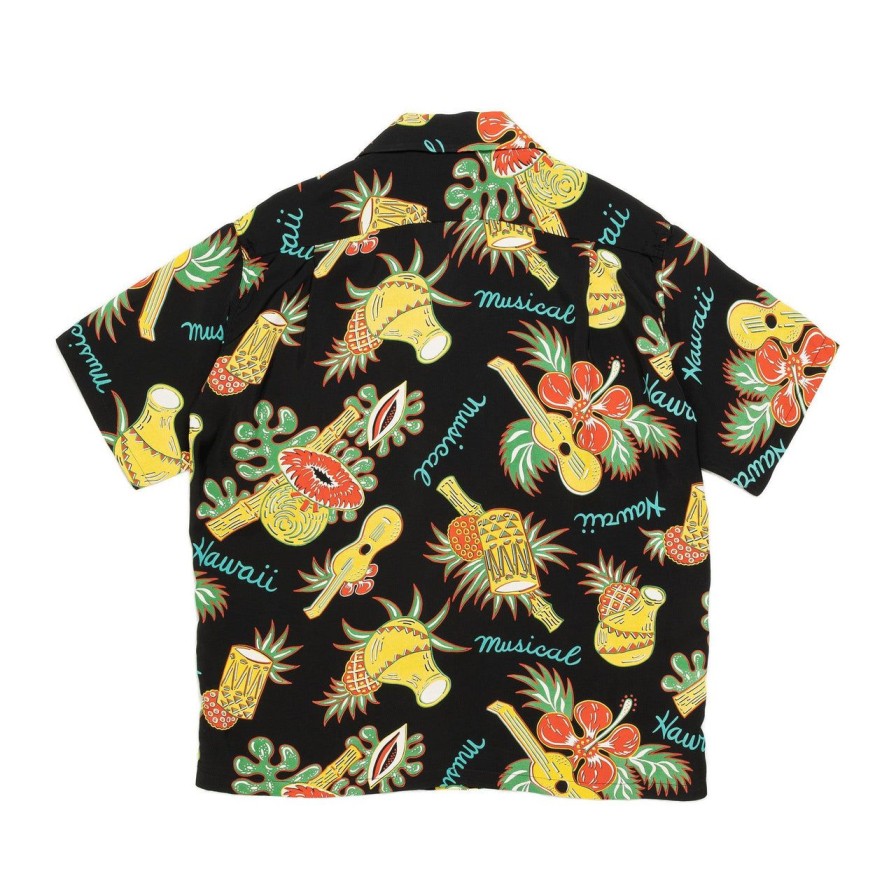 Clothing Sun Surf Shirts | Sun Surf Hawaii Musical Hawaiian Shirt Black